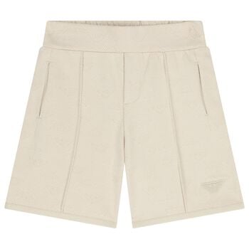 Boys Beige Logo Shorts