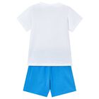 Boys White & Blue Shark Shorts Set, 1, hi-res