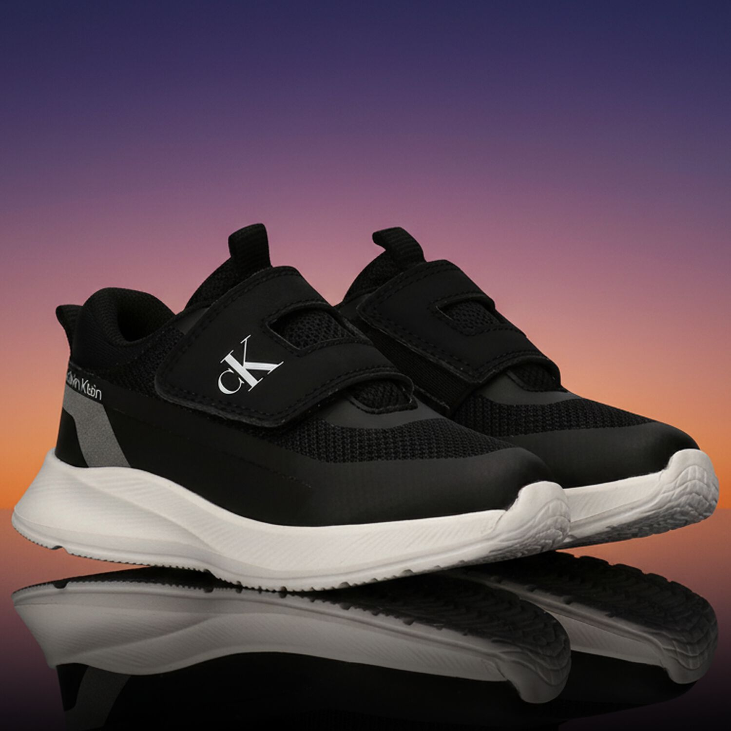 Black Mesh Logo Trainers, 1, hi-res