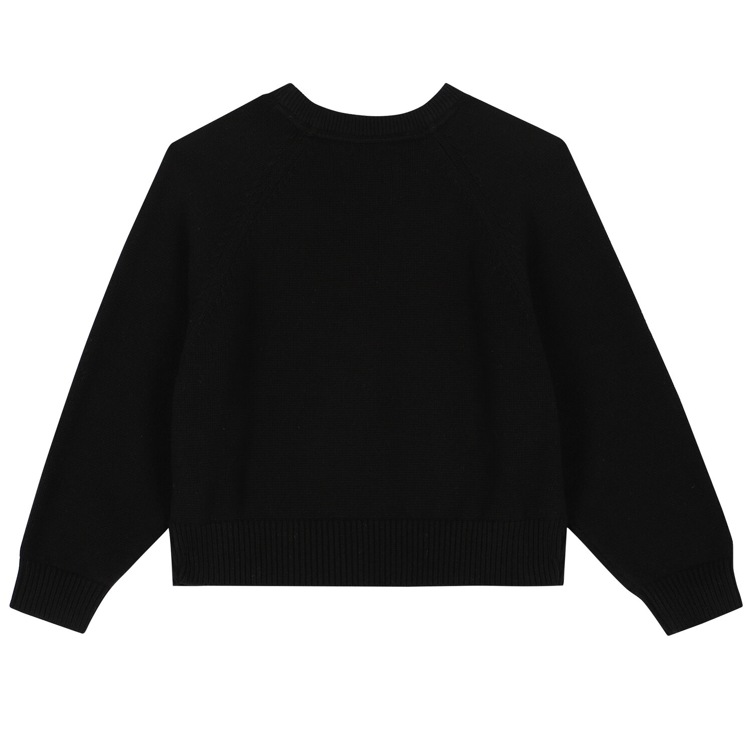 Girls Black Logo Knitted Top, 1, hi-res