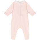 Baby Girls Pink Floral Babygrow, 1, hi-res