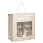 Baby Girls Beige Flower Pre Walker Shoes, 4, hi-res