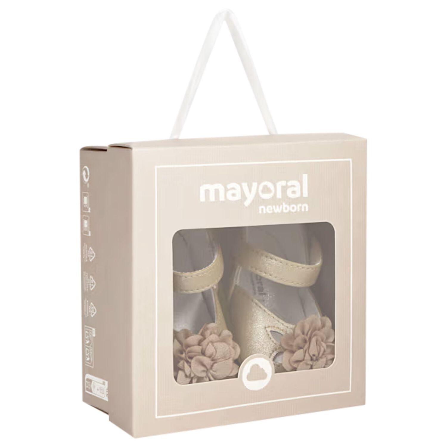 Baby Girls Beige Flower Pre Walker Shoes, 4, hi-res