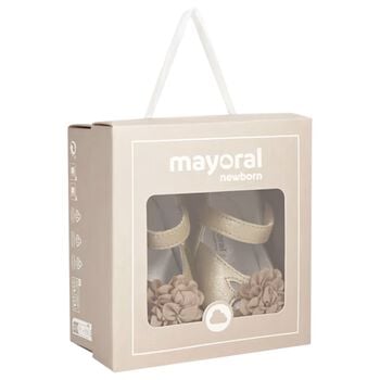 Baby Girls Beige Flower Pre Walker Shoes