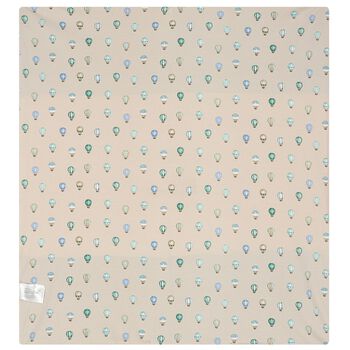 Baby Boys White & Aqua Blanket