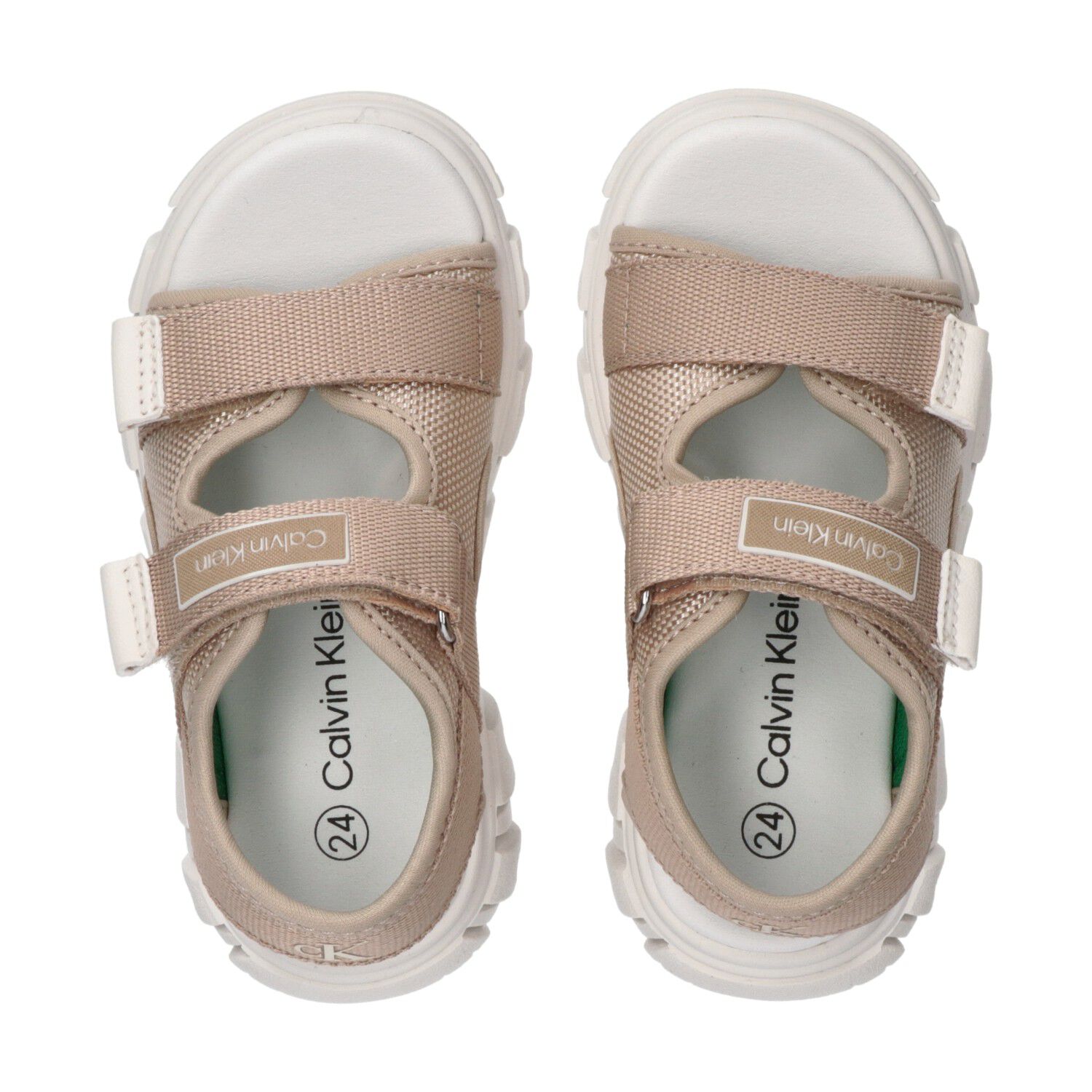 Boys Beige Logo Sandals, 1, hi-res