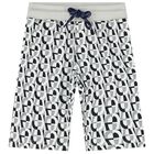 Younger Boys White & Grey Logo Bermuda Shorts, 1, hi-res
