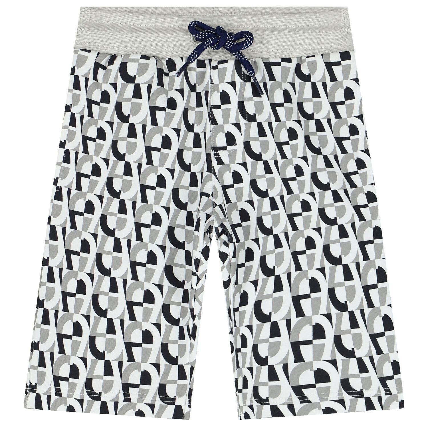 Younger Boys White & Grey Logo Bermuda Shorts, 1, hi-res image number null