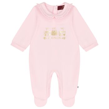 Baby Girls Pink Logo Babygrow