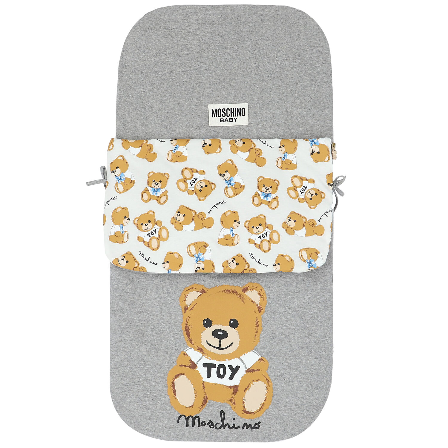 Grey & Ivory Teddy Logo Baby Nest, 1, hi-res