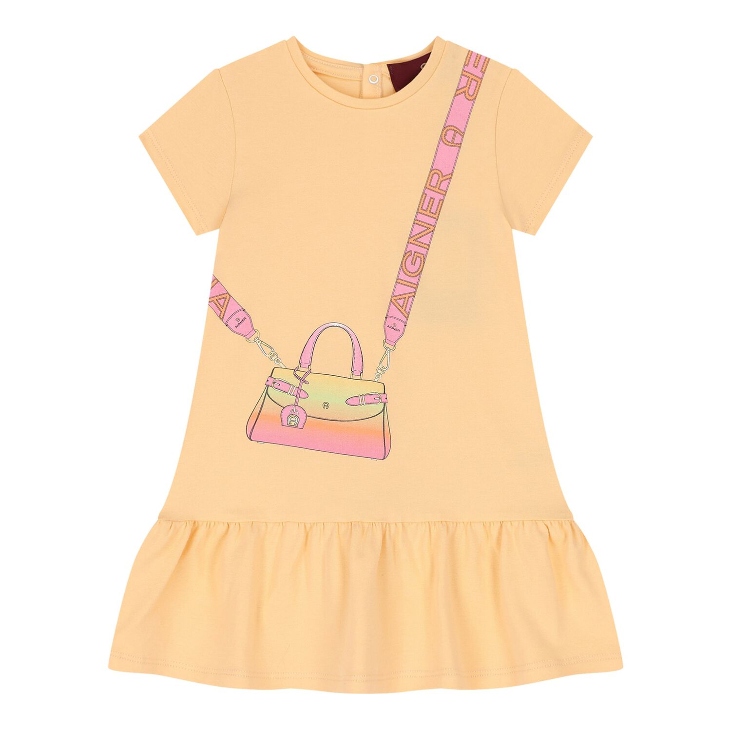 Younger Girls Orange Bag Dress, 2, hi-res