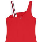 Girls Red Logo Swimsuit, 1, hi-res