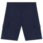 Boys White & Navy Blue Shorts Set, 2, hi-res