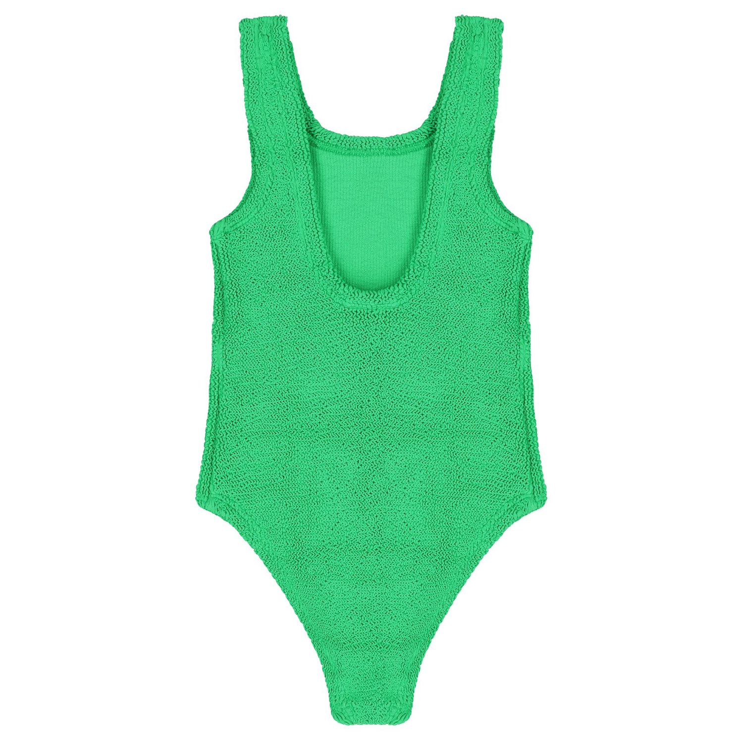 Girls Green Crinkle Swimsuit , 6, hi-res