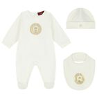 Ivory & Gold Logo Babygrow Gift Set, 1, hi-res