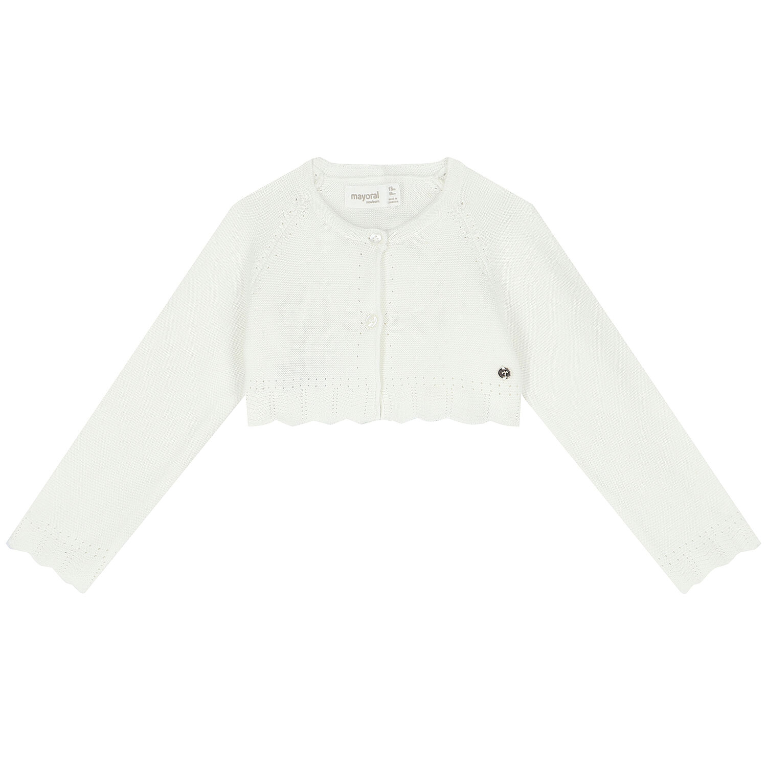 Baby Girls Ivory Bolero Cardigan, 2, hi-res