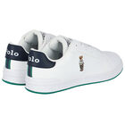 Boys White Logo Trainers, 1, hi-res