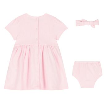 Baby Girls Pink Logo Dress Set