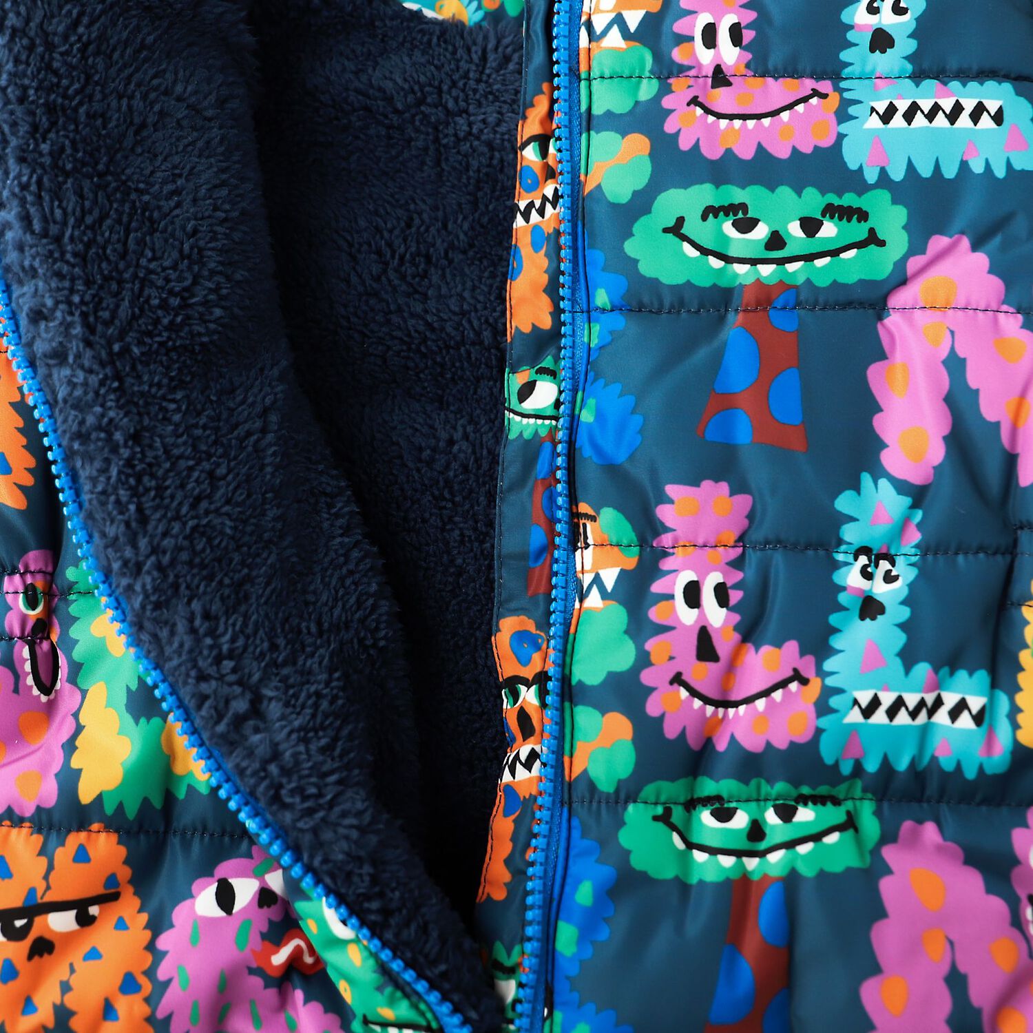 Baby Boys Navy Blue Monster Snowsuit, 1, hi-res image number null