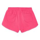 Girls Pink Cotton Jersey Shorts, 7, hi-res