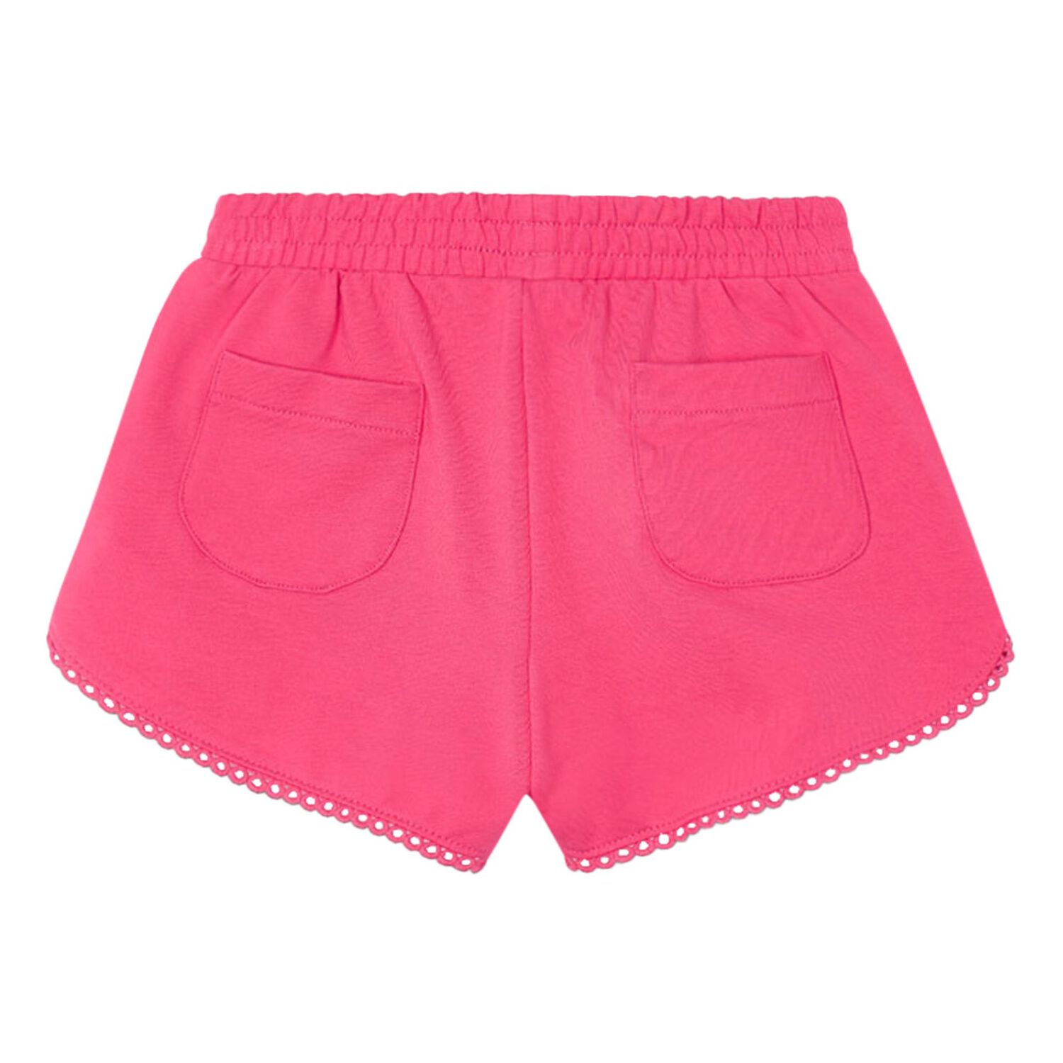 Girls Pink Cotton Jersey Shorts, 7, hi-res