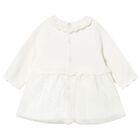 Baby Girls Ivory Knitted & Tulle Dress, 1, hi-res