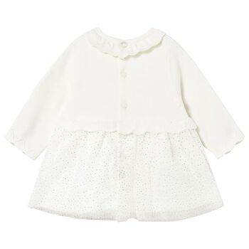Baby Girls Ivory Knitted & Tulle Dress