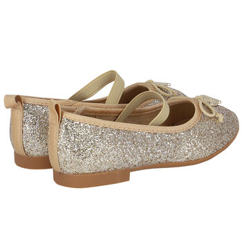 Girls Gold Glitter Shoes