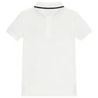 Boys White Logo Polo Shirt, 3, hi-res