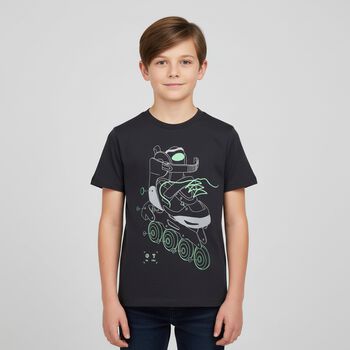 Boys Grey Roller Skates T-Shirt