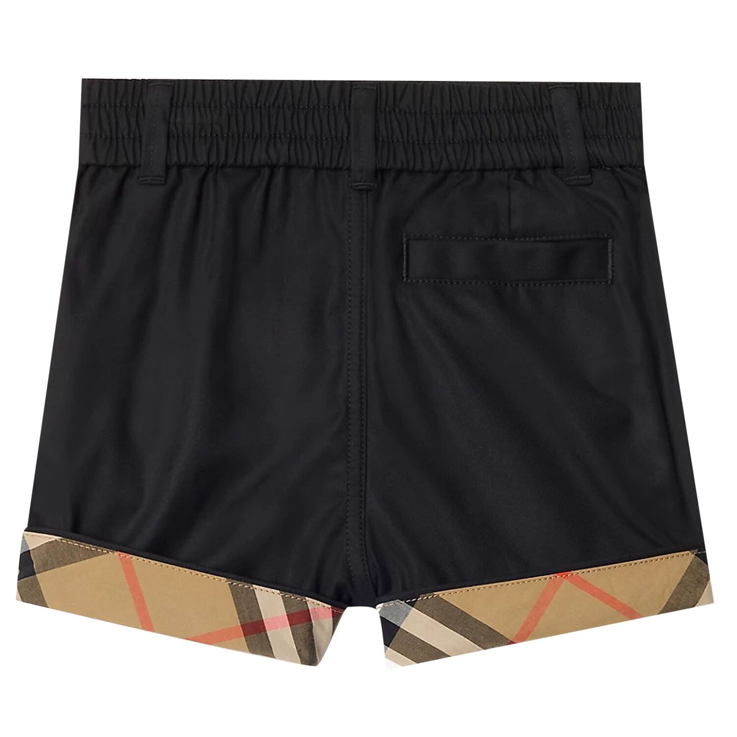 Baby Boys Black & Beige Check Shorts, 1, hi-res