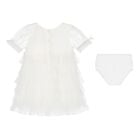 Baby Girls White Embellished Tulle Dress Set, 1, hi-res