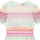 Girls Pink Zigzag Knit Dress, 1, hi-res