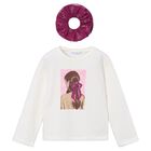 Girls Ivory Long Sleeve Top Set, 2, hi-res