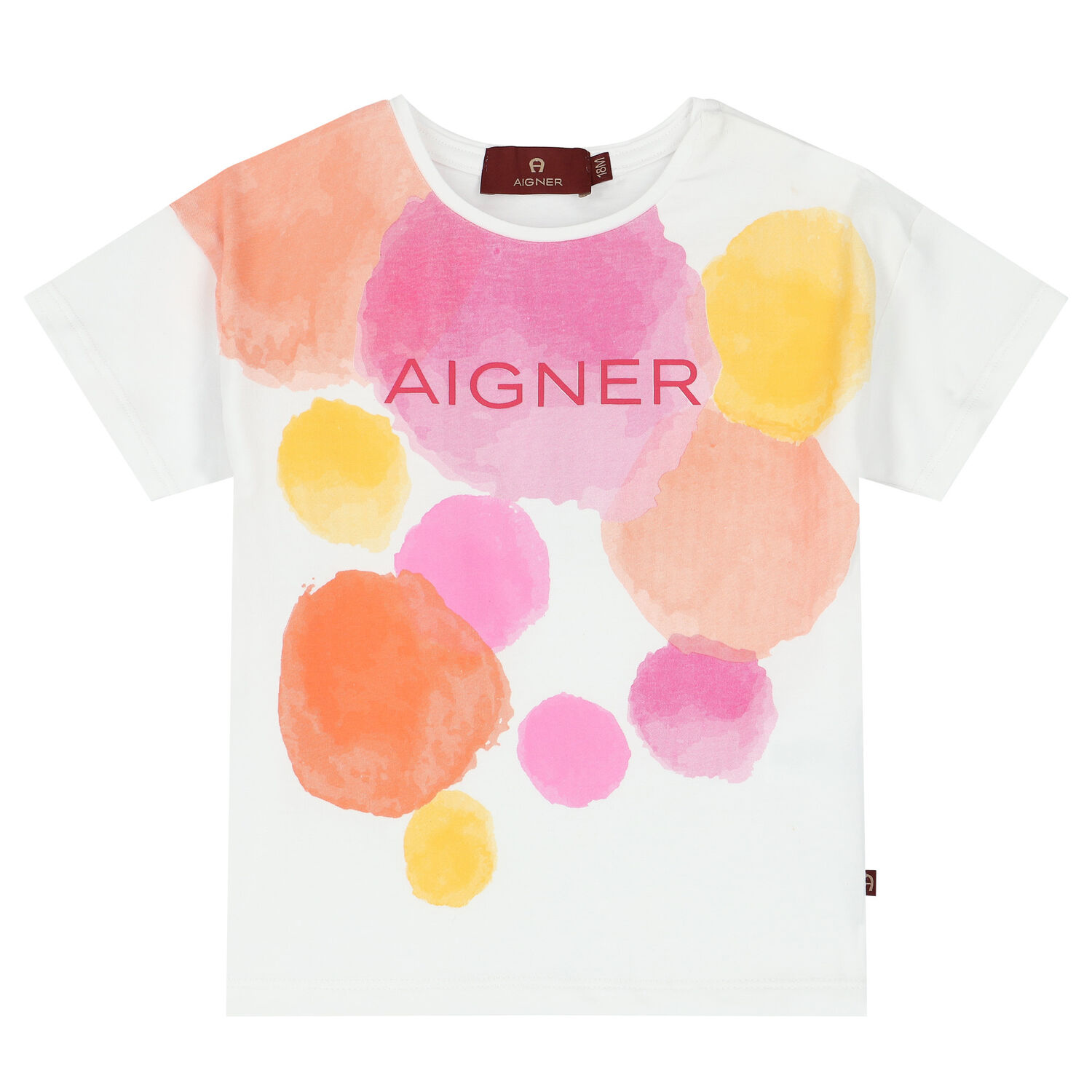 Younger Girls White Logo T-Shirt, 1, hi-res