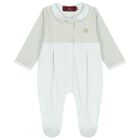 Baby Boys Blue & Gold Logo Babygrow, 2, hi-res