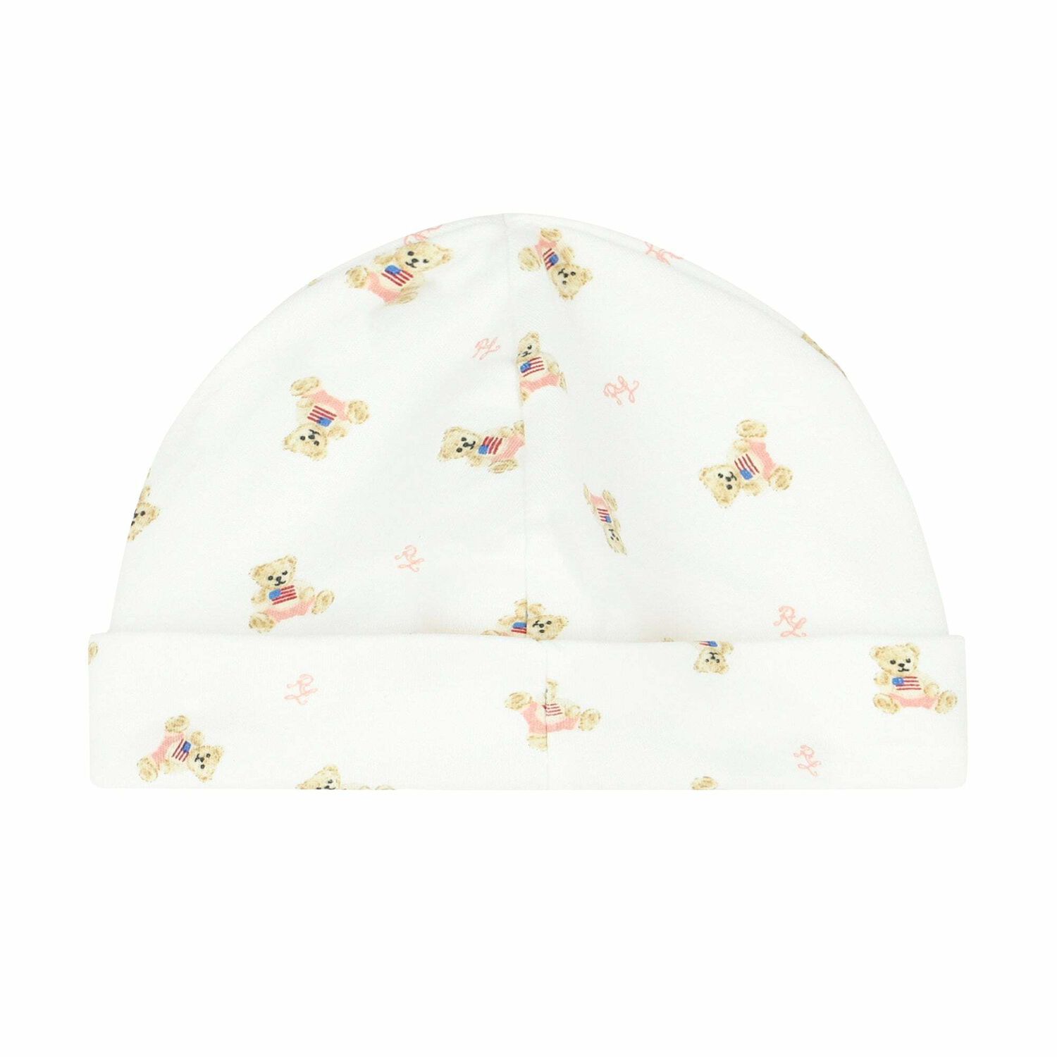Baby Girls White Printed Hat, 1, hi-res