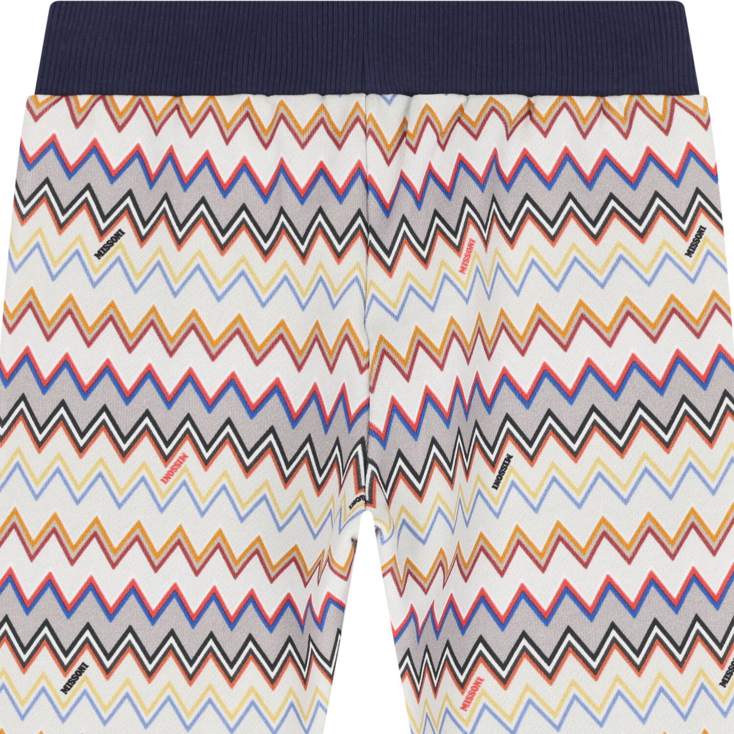 Younger Boys Navy Blue Zigzag Pants, 1, hi-res