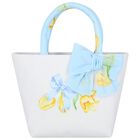 Girls Blue & Ivory Bow Hand Bag, 1, hi-res