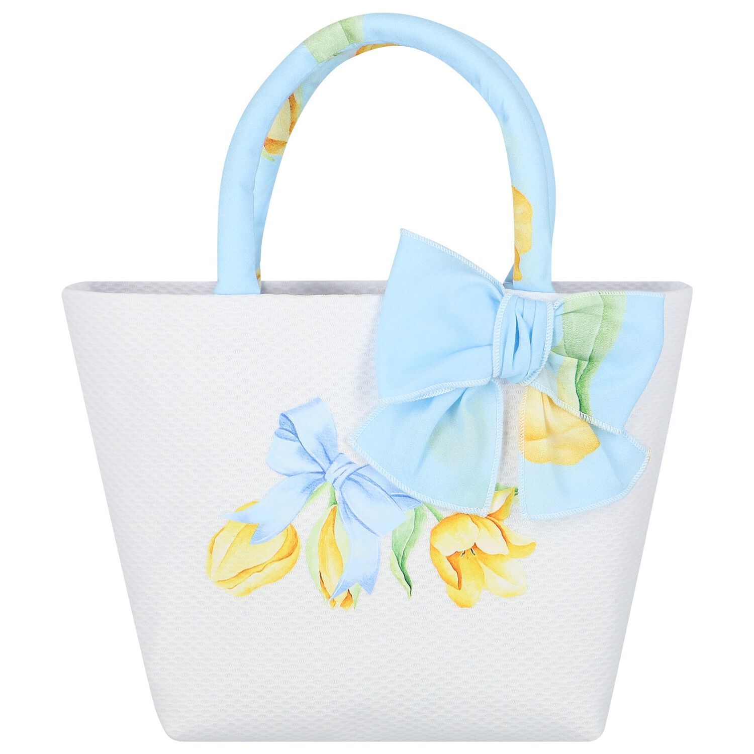 Girls Blue & Ivory Bow Hand Bag, 1, hi-res image number null