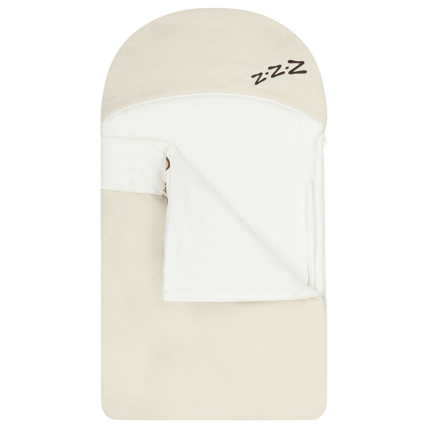 Ivory & Beige Leopard Logo Baby Nest, 1, hi-res