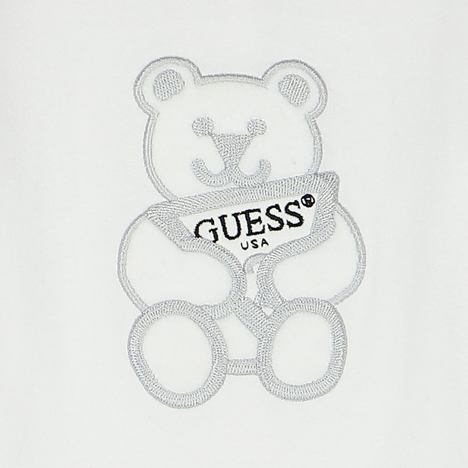 White Teddy Bear Logo Babygrow, 3, hi-res