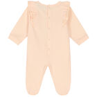 Baby Girls Pink Logo Babygrow, 1, hi-res