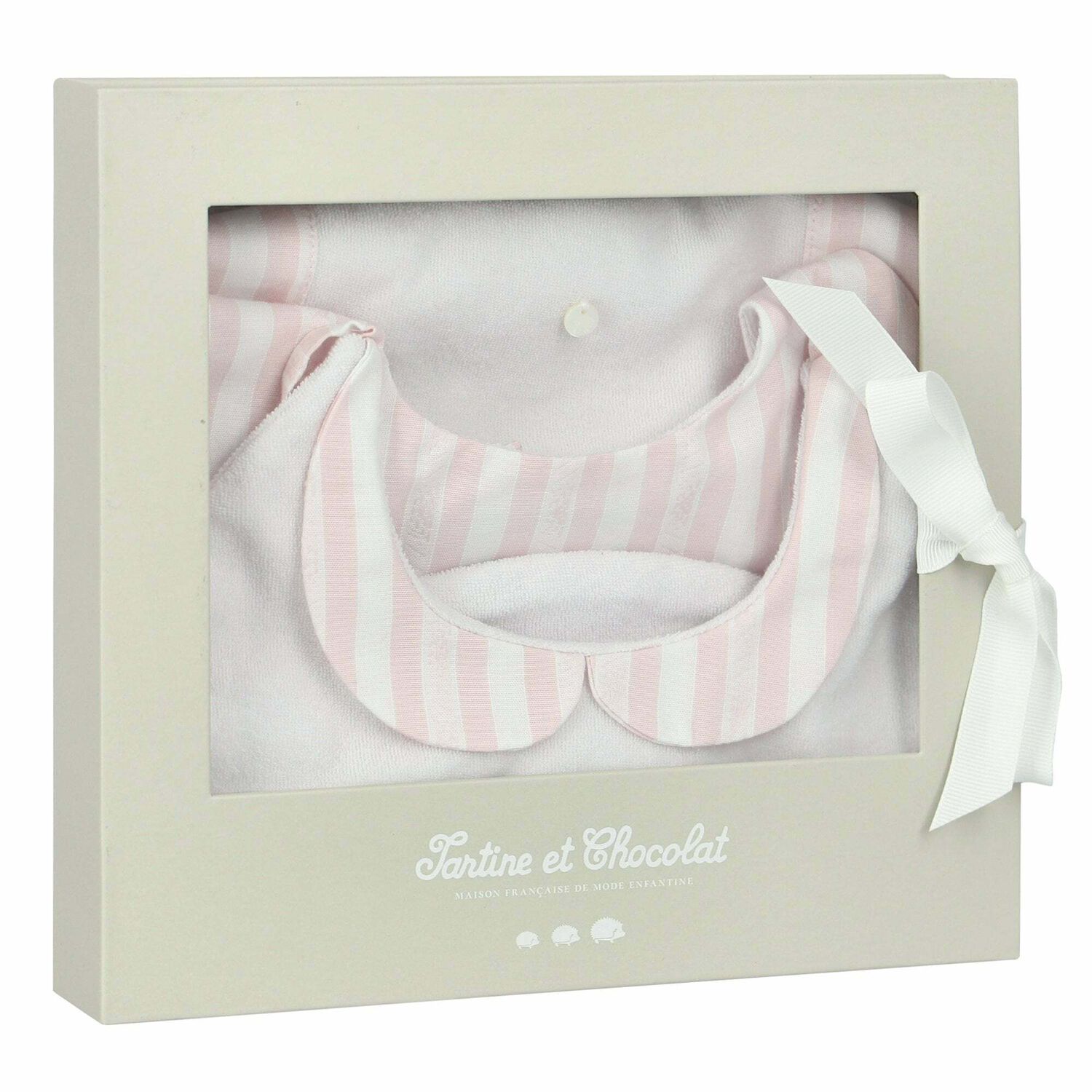 Baby Girls White & Pink Bib Set, 1, hi-res