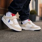 Boys White & Beige Logo Trainers, 1, hi-res