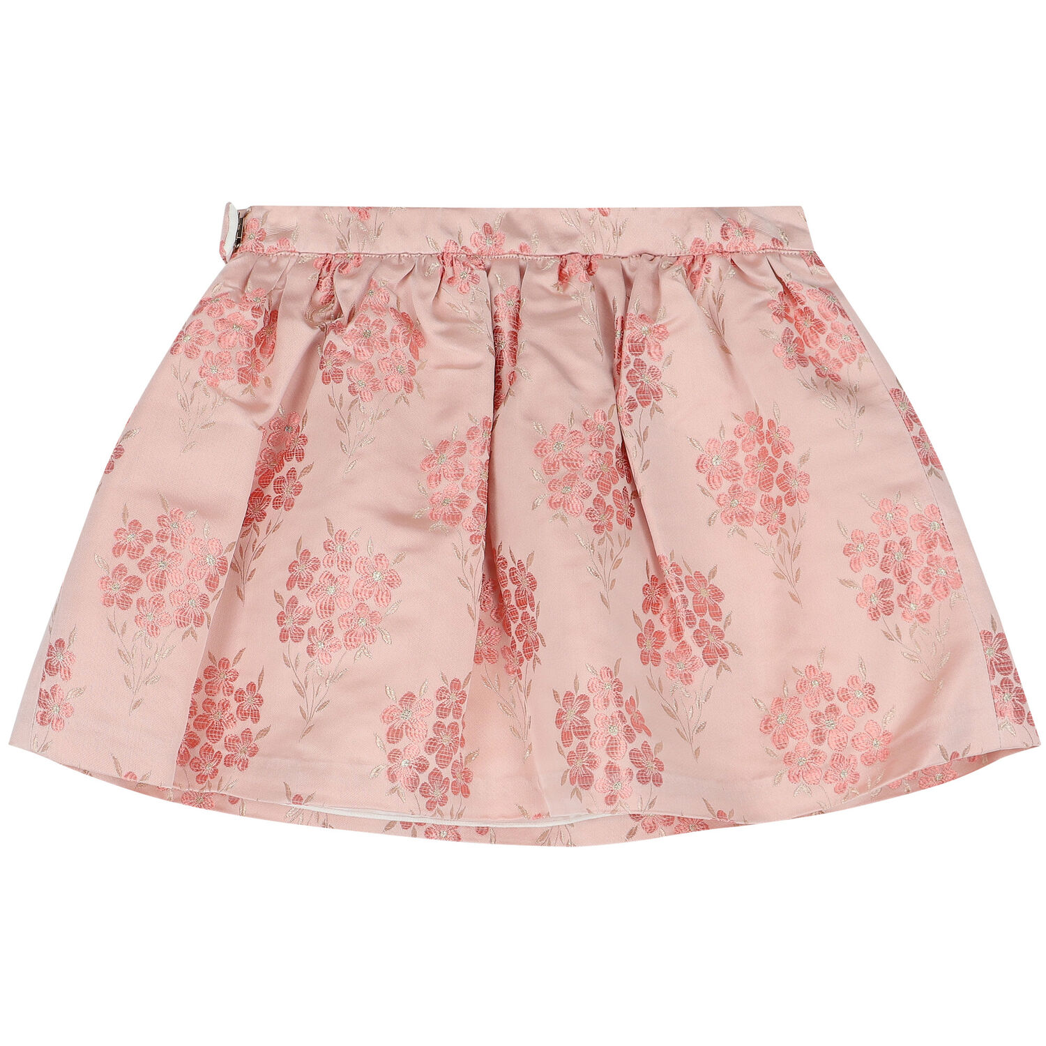 Girls Pink Floral Jacquard Skirt, 1, hi-res image number null