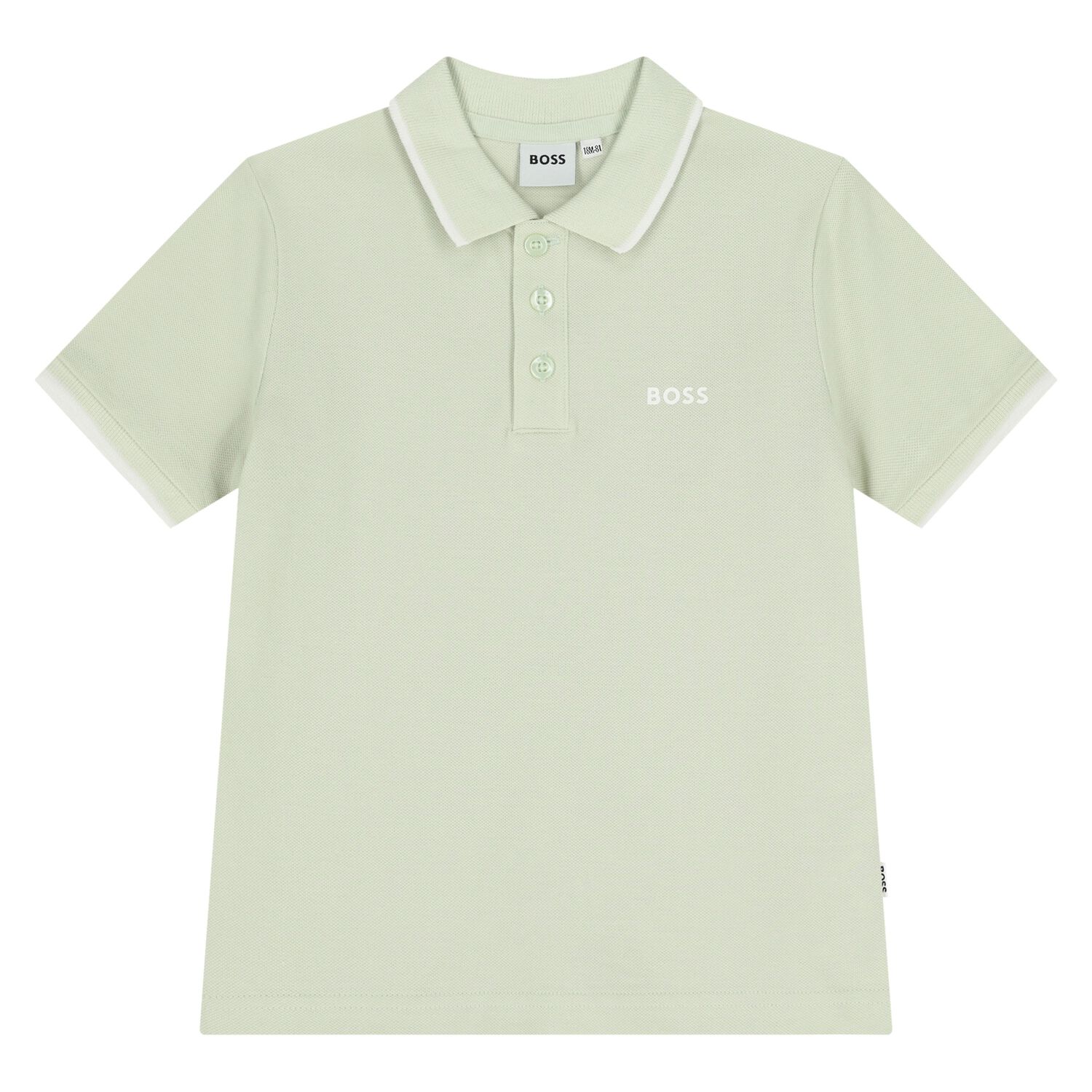 Younger Boys Green Logo Polo Shirt, 5, hi-res
