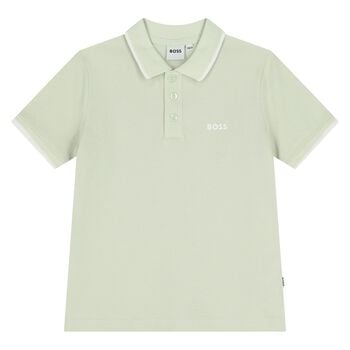 Younger Boys Green Logo Polo Shirt