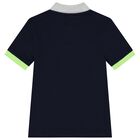 Boys Navy Blue Logo Polo Shirt, 1, hi-res