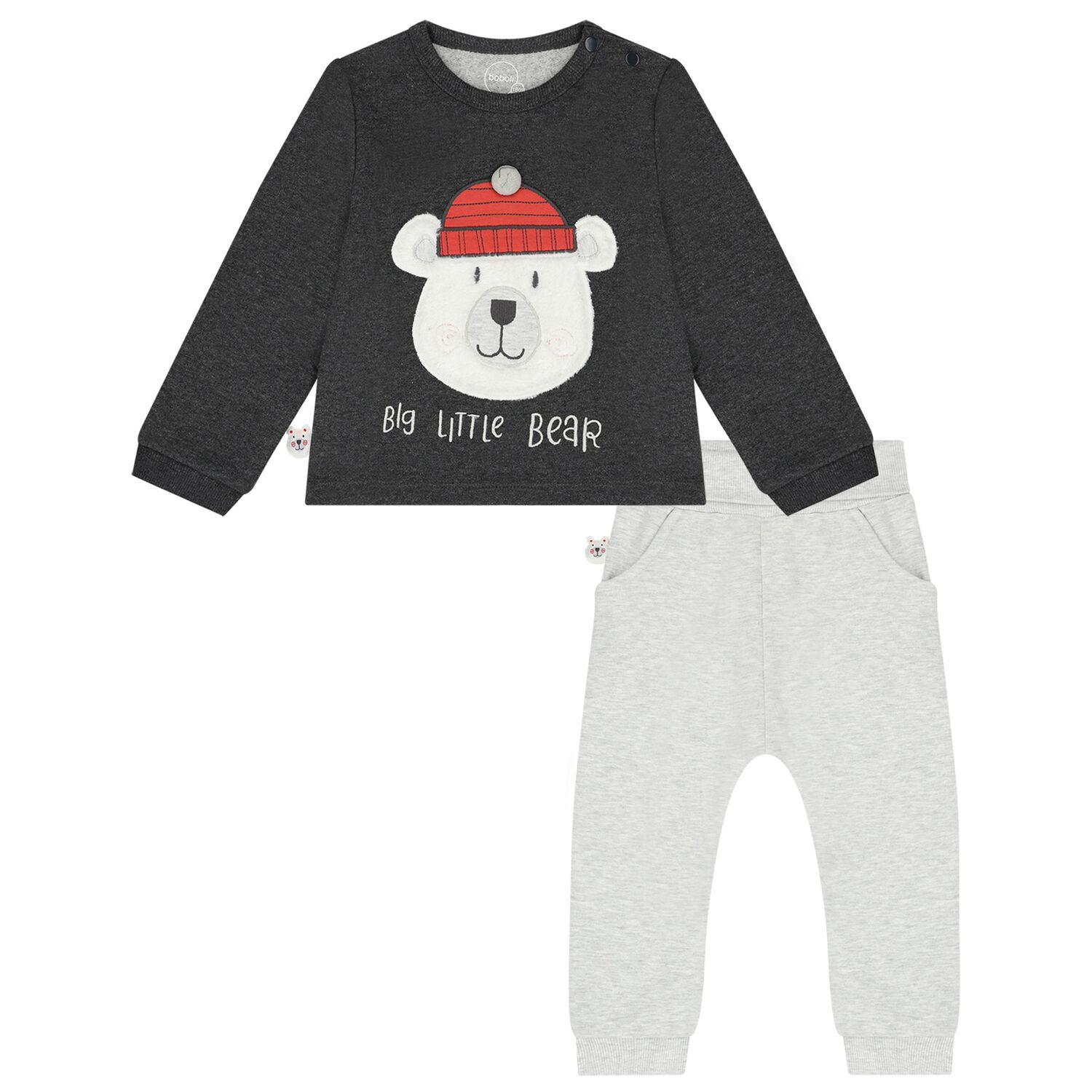 Younger Boys Grey Bear Tracksuit, 1, hi-res
